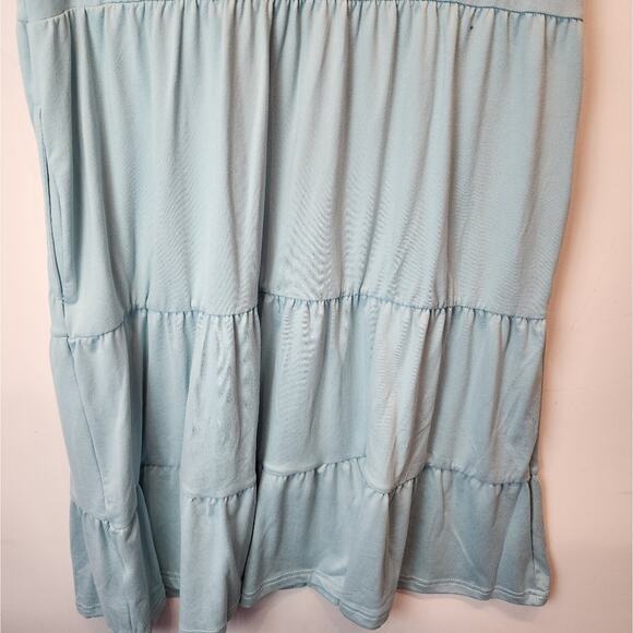 NWT Blue Sleeveless Sun Dress Soft Casual Summer  Blue Dress Size L - Picture 7 of 7